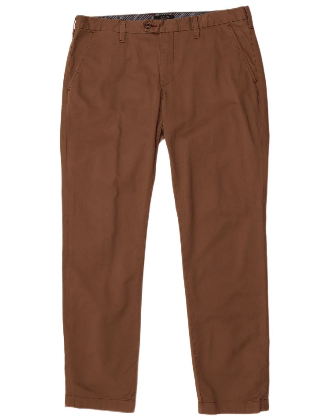 Pantalones chinos rectos para hombre de Ted Baker W38 L32 Marrón