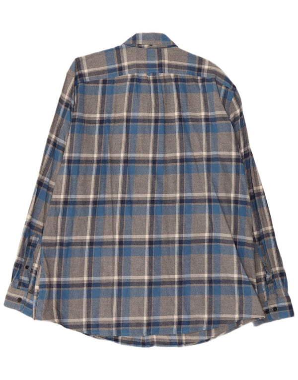 L.L.Bean Camisa de franela para hombre XL Algodón a cuadros gris