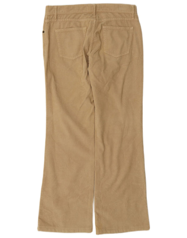 Benetton Pantalón De Pana Bootcut Mujer IT 42 Medium W30 L30 Algodón Beige