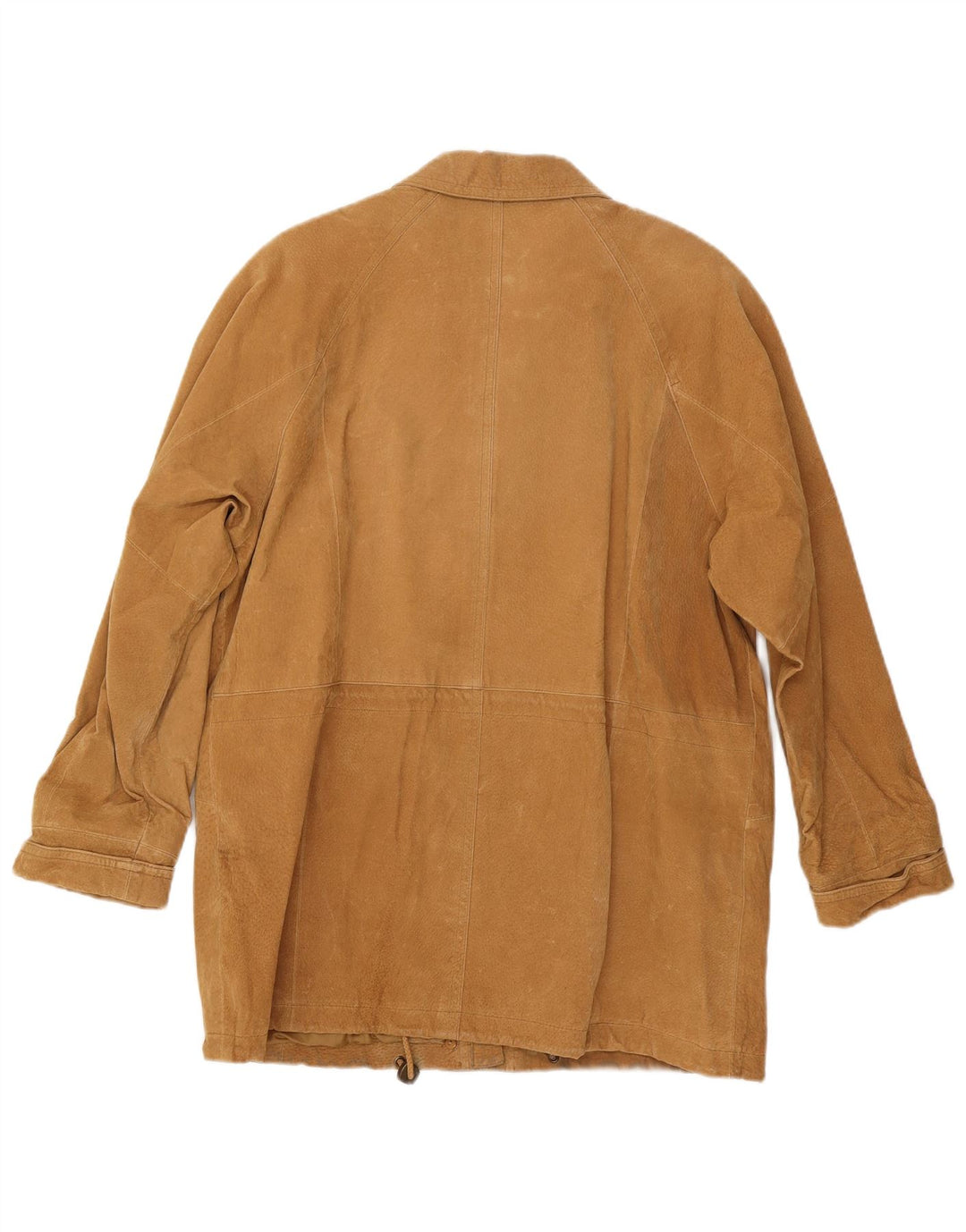 Vintage mujer abrigo de ante de gran tamaño Reino Unido 16 cuero beige grande