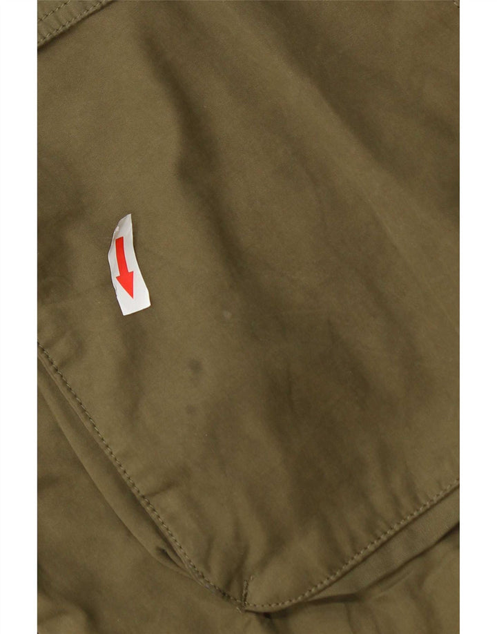 Marks & Spencer Chaqueta Parka con Capucha para Mujer UK 40 XL Poliéster Caqui