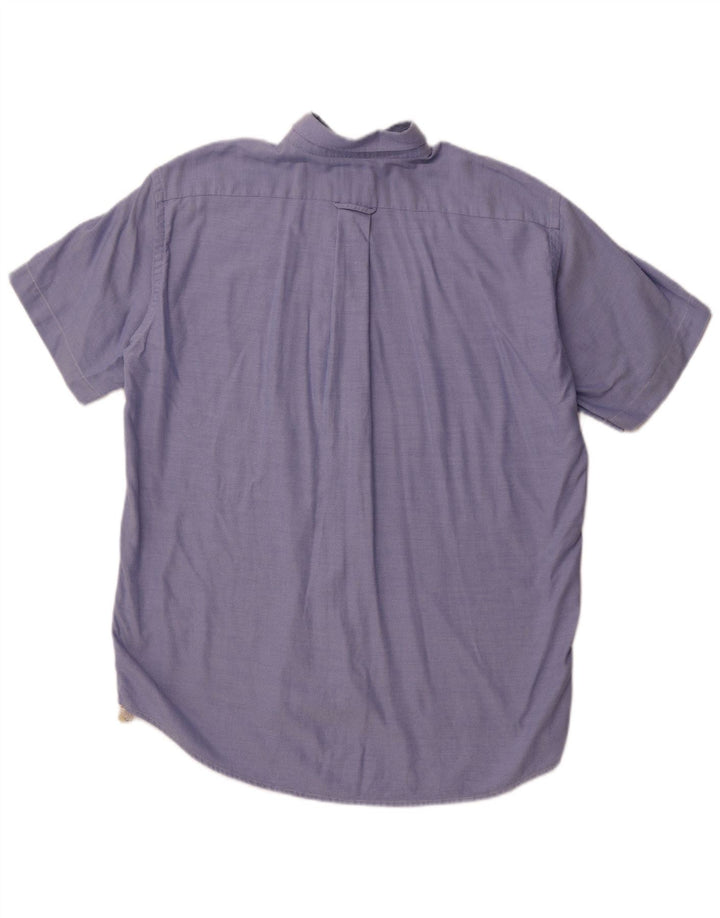 LACOSTE Camisa de manga corta para hombre Talla 41 Algodón azul grande