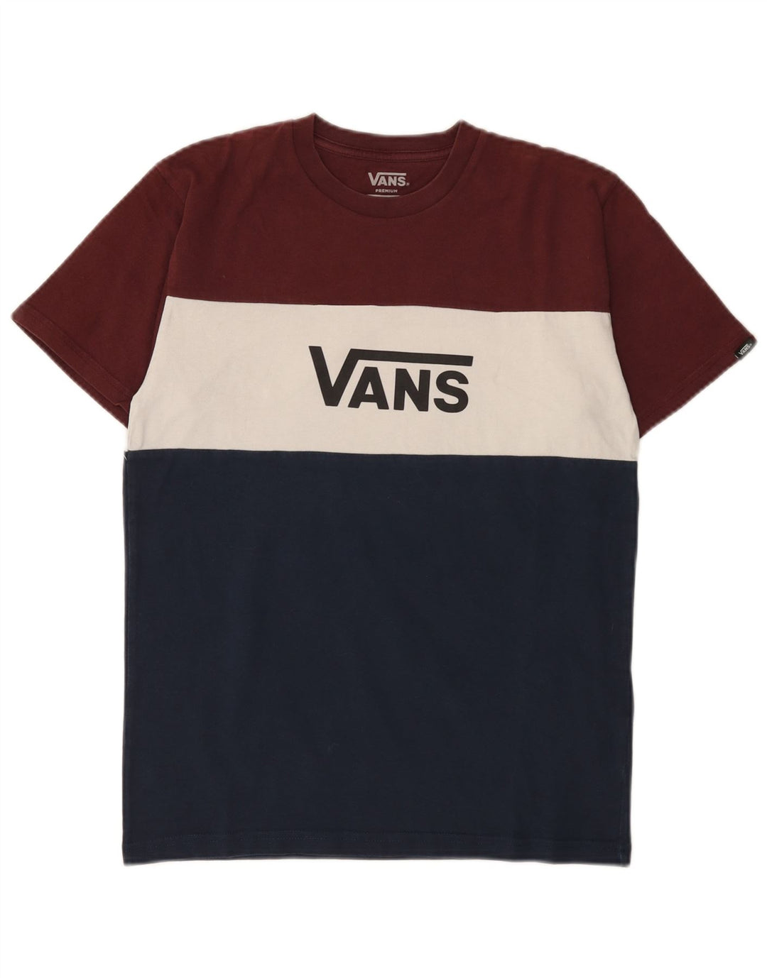 Vans Camiseta gráfica para hombre Top pequeño de algodón con bloques de color multicolor
