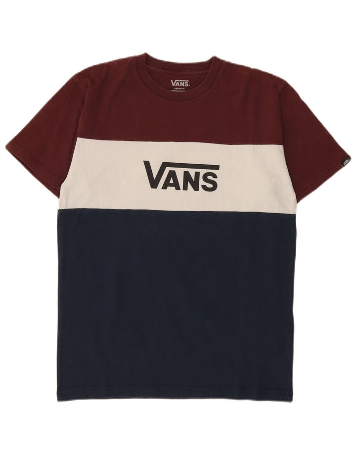 Vans Camiseta gráfica para hombre Top pequeño de algodón con bloques de color multicolor