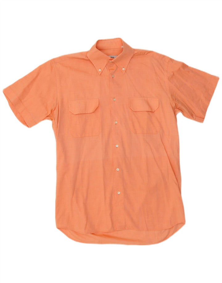 Coveri Camisa Manga Corta Hombre Talla 39 15 1/2 Mediana Naranja