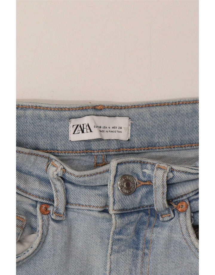 Zara Pantalones cortos vaqueros para mujer EU 36 XS W26 Azul