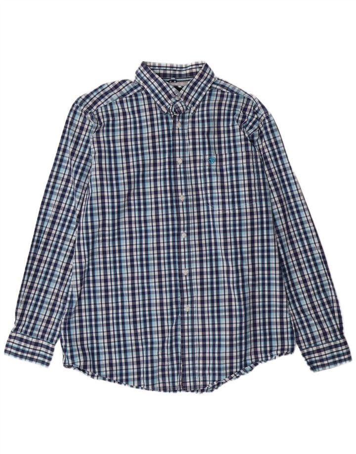 Camisa ajustada Ariat para hombre XL Algodón a cuadros azules