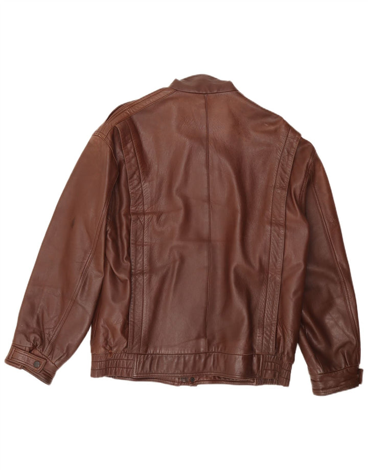 NOBLE Chaqueta de cuero holgada para hombre EU 44 XS Cuero marrón
