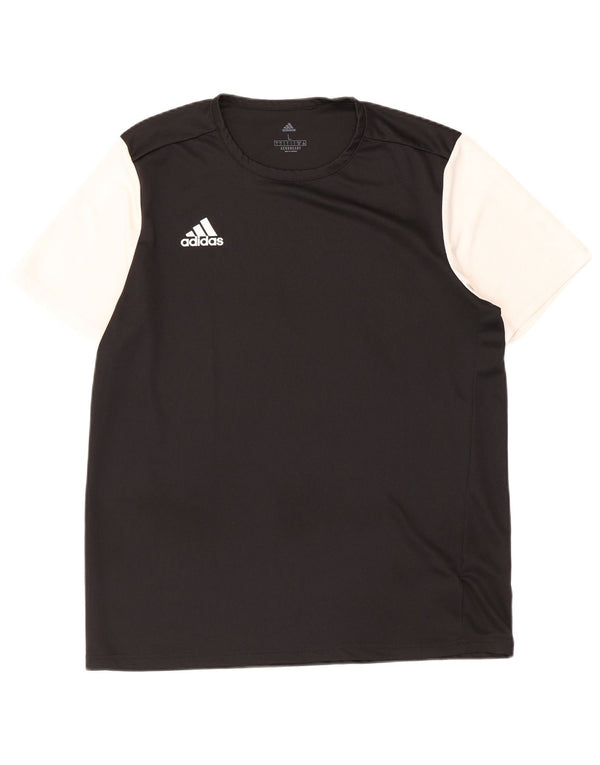 Adidas - Camiseta de manga corta para hombre, talla grande, color negro, poliéster