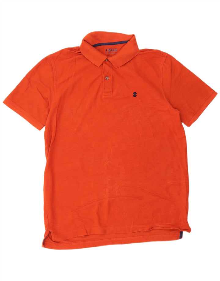 IZOD Polo para hombre grande de algodón naranja