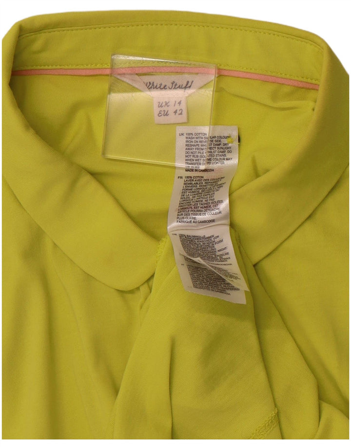 WHITE STUFF Blusa camisera de manga corta para mujer UK 44 Algodón verde medio