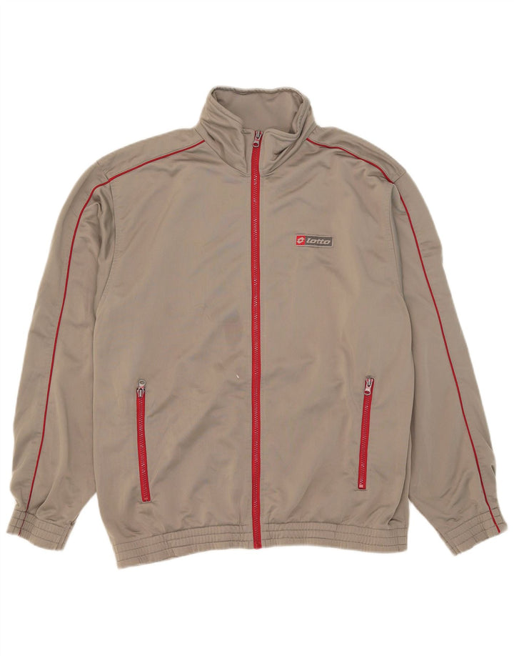 Lotto - Chaqueta de chándal para hombre, talla 40/42, poliéster gris grande