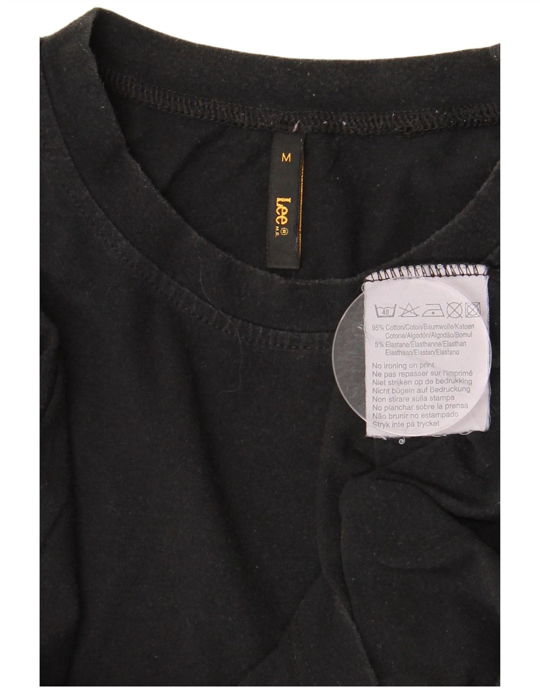 LEE Hombre Top Manga Larga Algodón Negro Mediano