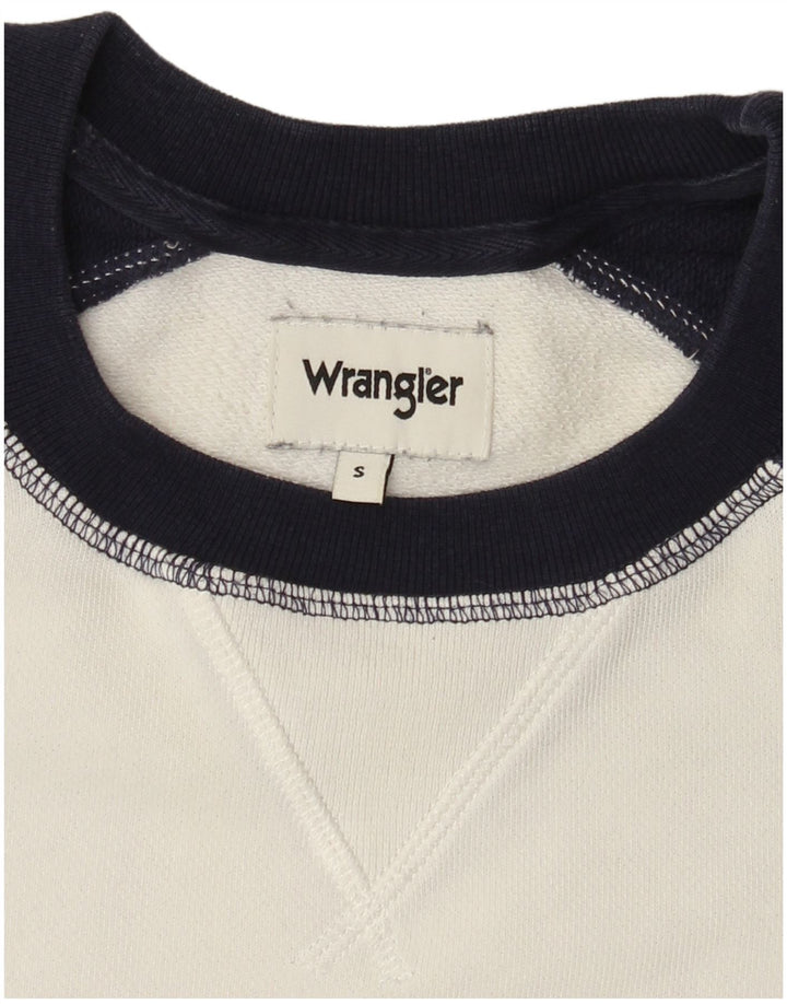 Wrangler Sudadera tipo jersey para hombre Small White Colorblock