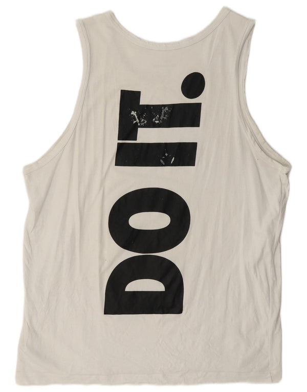 Nike Camiseta sin mangas gráfica para hombre XL Algodón blanco