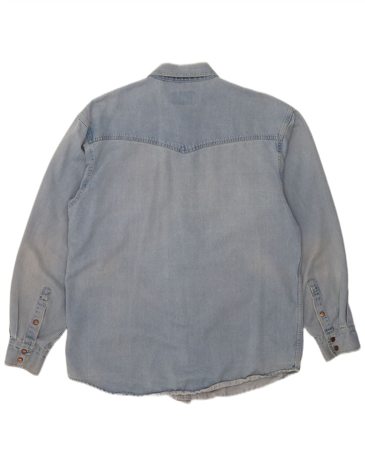 WRANGLER Camisa vaquera para hombre grande azul