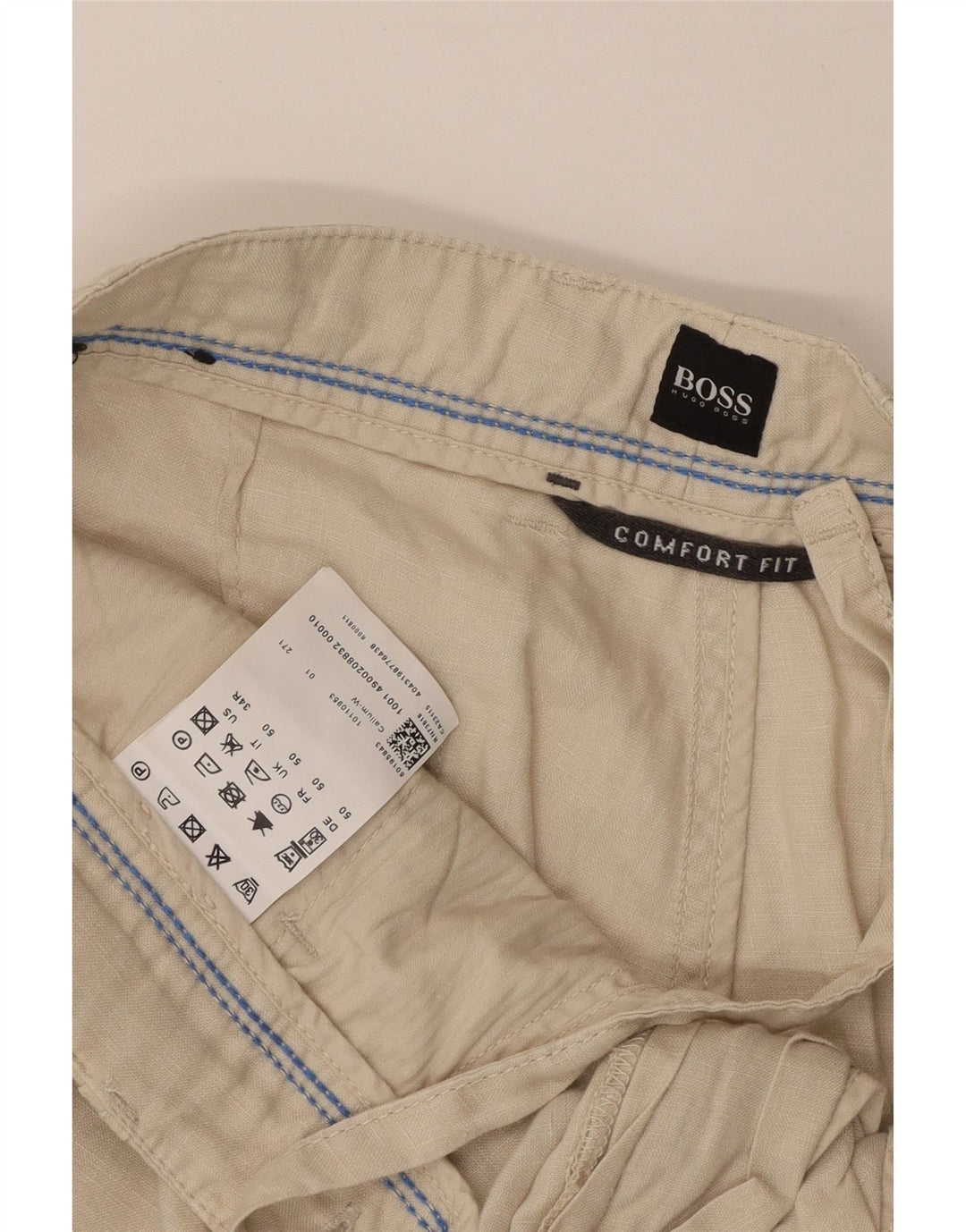 HUGO BOSS Pantalones chinos cómodos para hombre IT 50 Large W38 L33 Beige