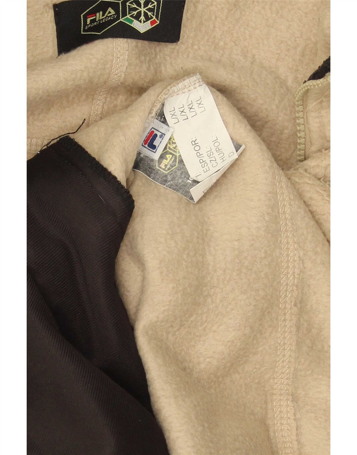 Fila Chaqueta polar para hombre UK 40 Large Beige Colorblock Poliéster