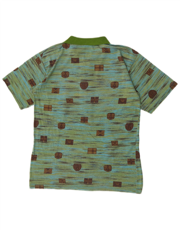 Polo vintage para hombre IT 48 Algodón geométrico verde medio