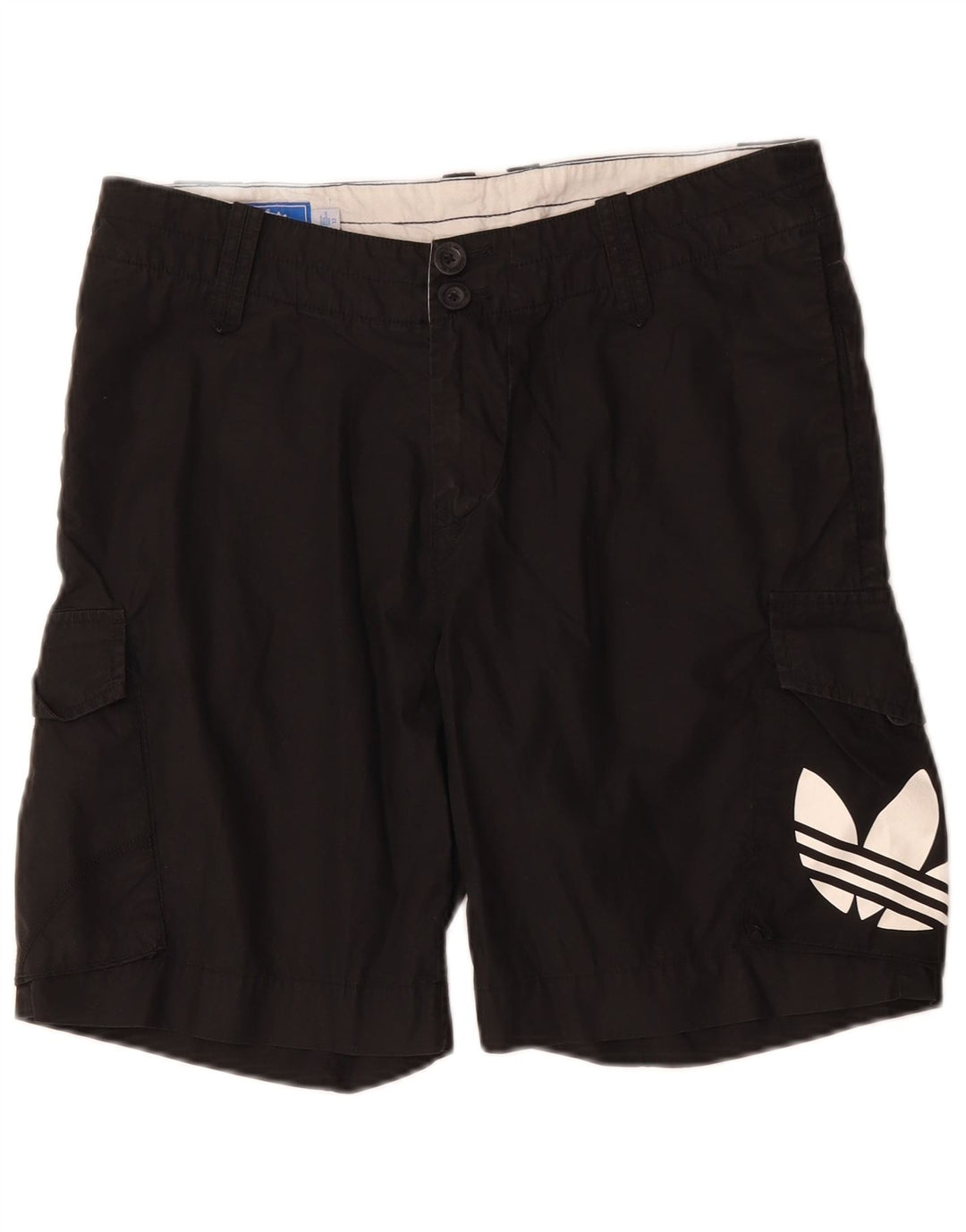 Adidas Pantalones cortos cargo gráficos para hombre W32 Algodón negro mediano