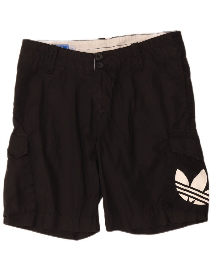Adidas Pantalones cortos cargo gráficos para hombre W32 Algodón negro mediano