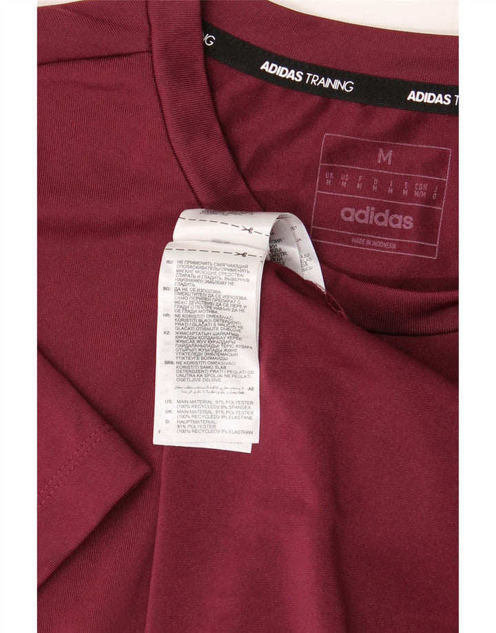 Adidas Hombre Camiseta Top Medium Borgoña Colorblock Poliéster