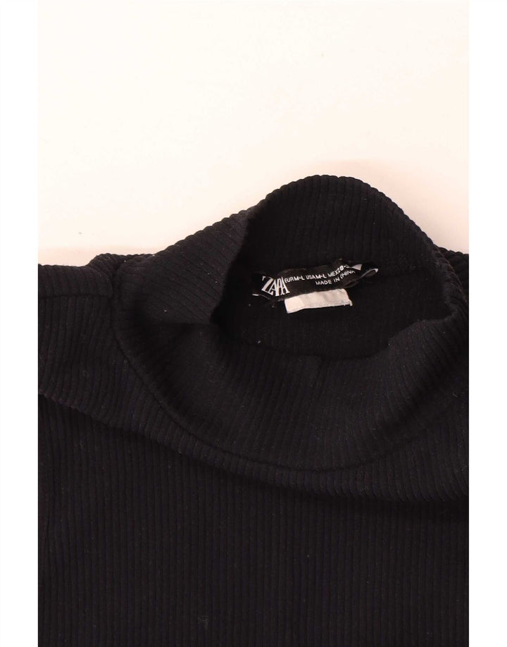 Zara Mujer Crop Chaleco Top Reino Unido 42 Mediano Negro
