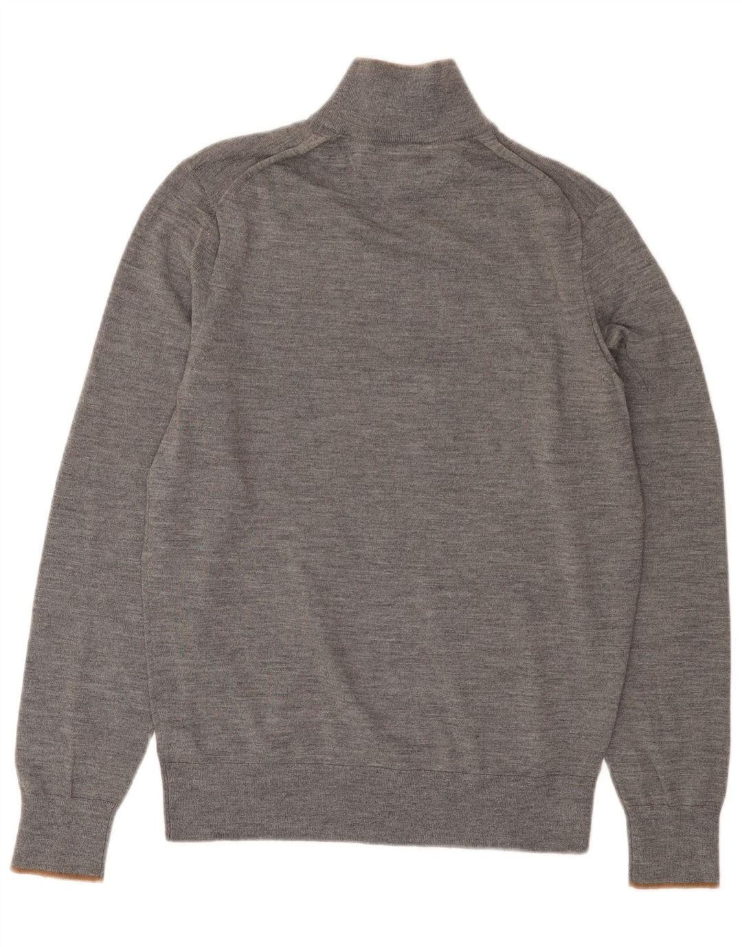 Tommy Hilfiger Jersey con cuello y cremallera para hombre de lana merino gris medio