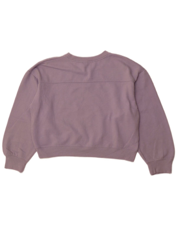 ZARA Mujer Sudadera Corta Extragrande Jersey UK 44 Mediano Púrpura