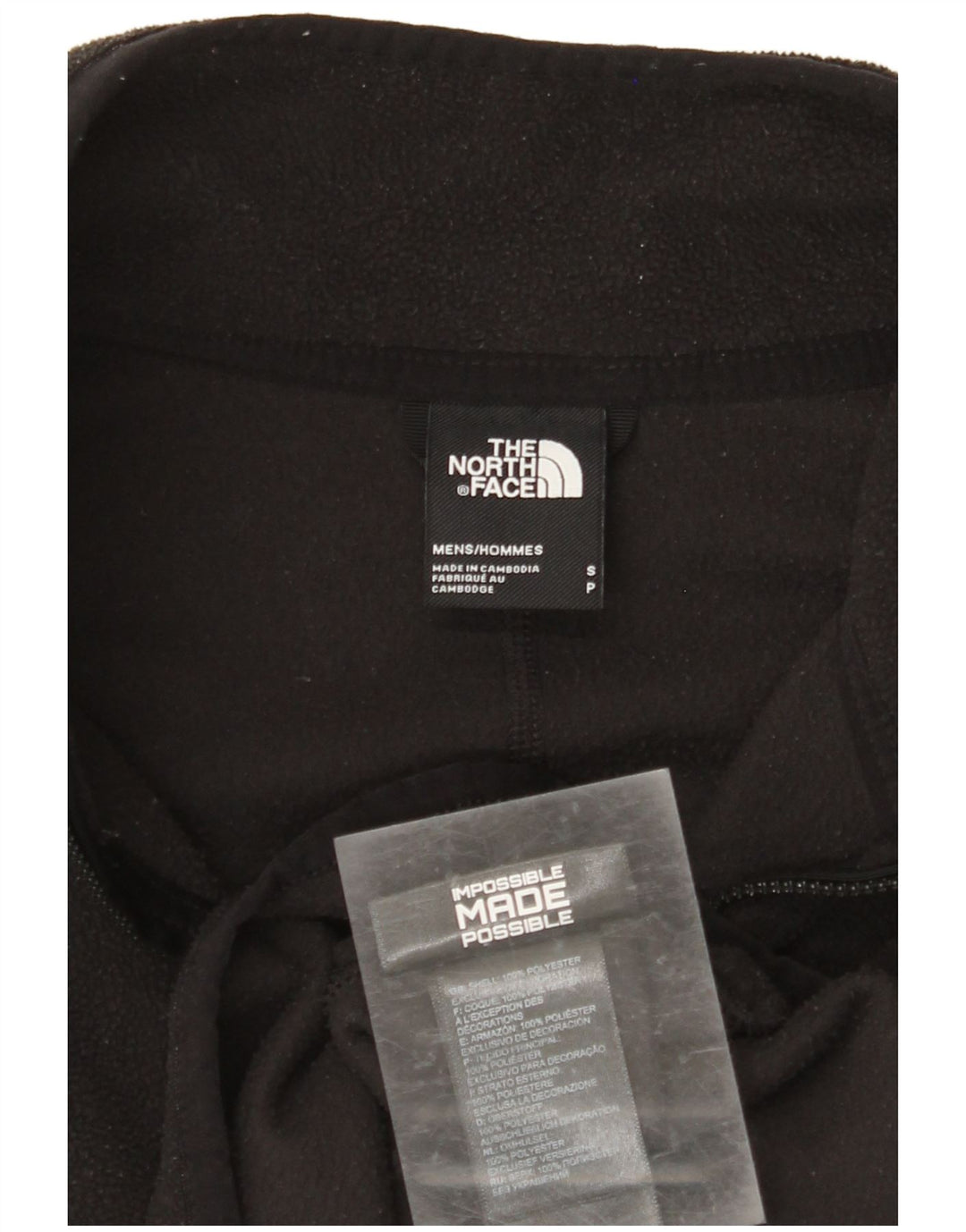 THE NORTH FACE Jersey de forro polar con cuello y cremallera para hombre Pequeño Poliéster negro