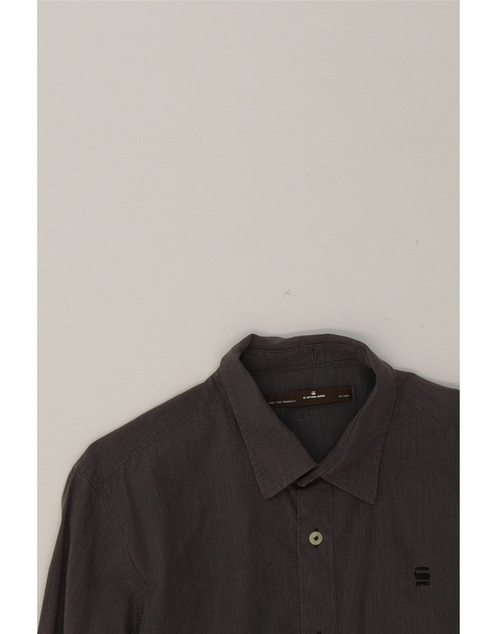 G-STAR Mens Shirt Small Grey Pinstripe Cotton Vintage G-Star and Second-Hand G-Star from Messina Hembry 