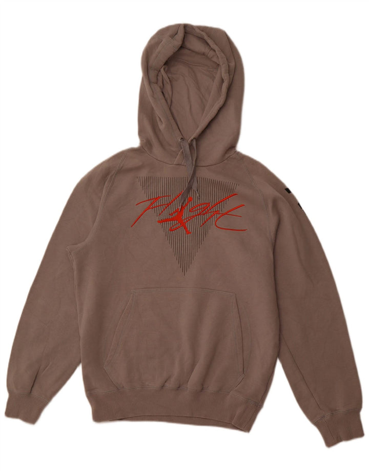 JORDAN Jersey con capucha gráfica para hombre pequeño algodón gris