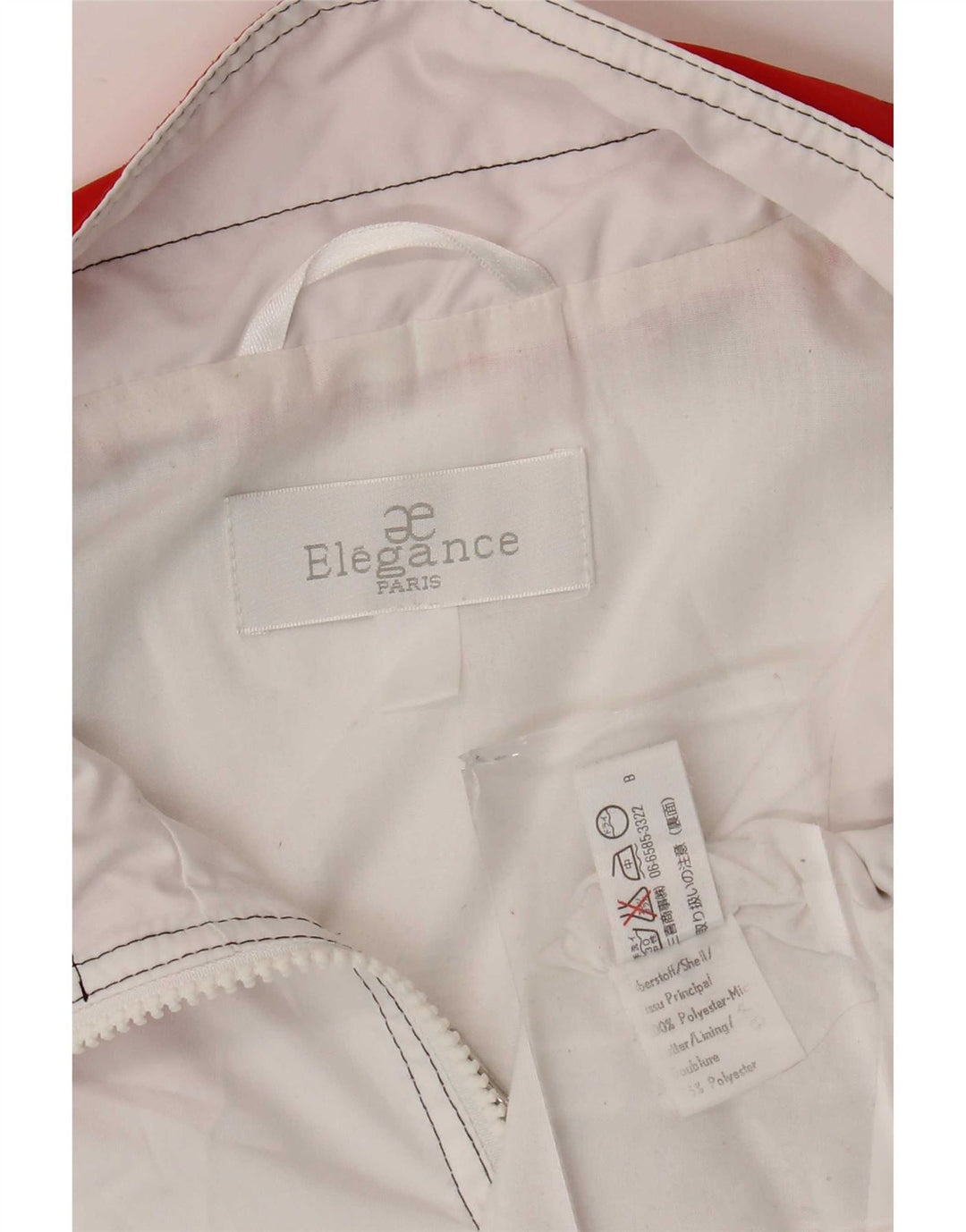 Chaleco corto para mujer Elegance UK 46 Grande Poliéster con bloques de color blanco
