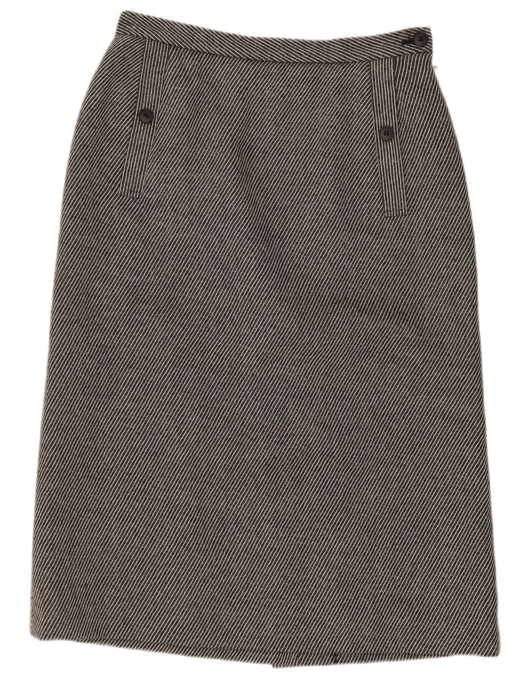 Falda lápiz Jaeger para mujer UK 14 Medium W28 Lana a rayas gris