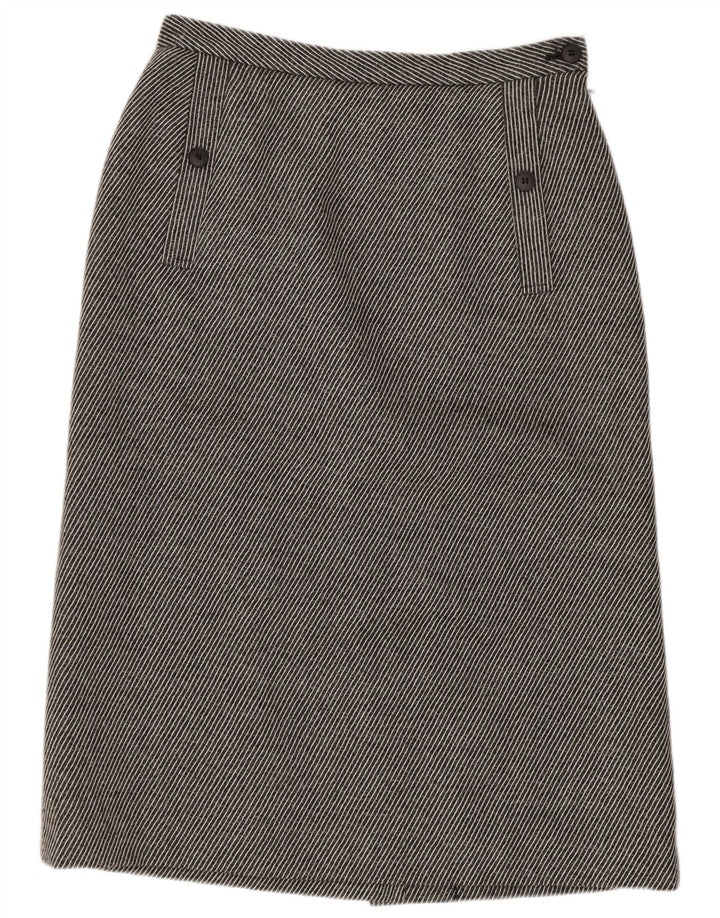 Falda lápiz Jaeger para mujer UK 14 Medium W28 Lana a rayas gris