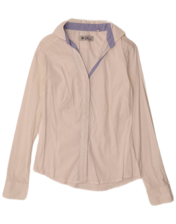 Dack's Camisa para mujer Reino Unido 12 Algodón blanco mediano
