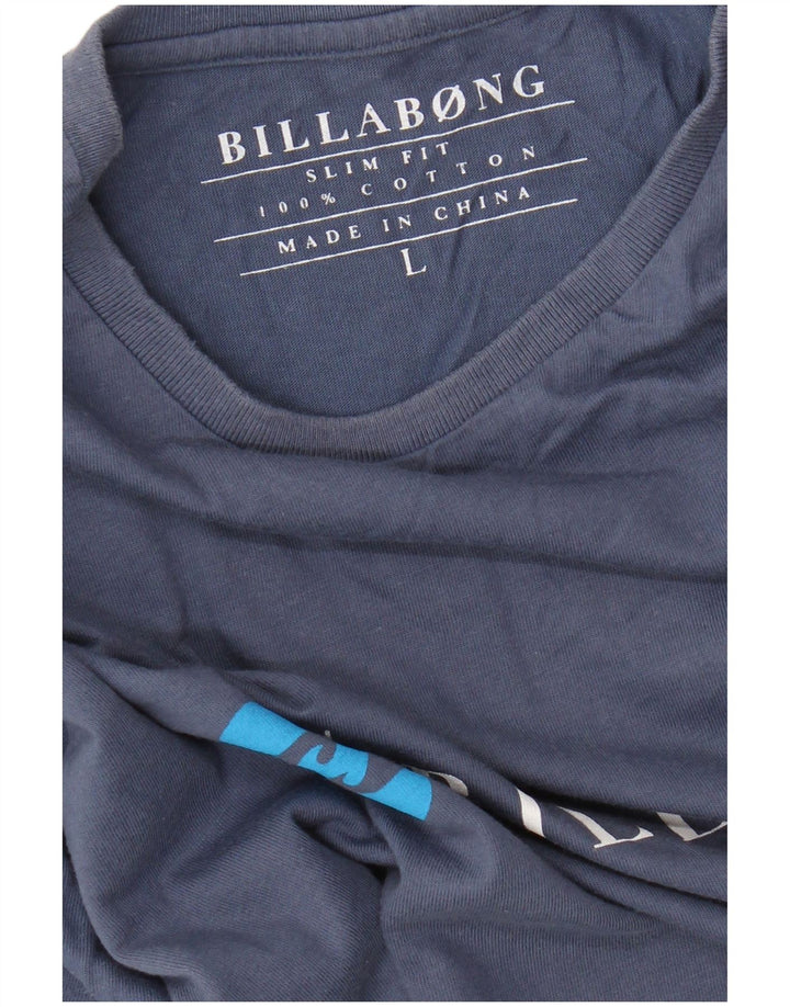 BILLABONG Camiseta gráfica ajustada para hombre Top grande de algodón azul marino