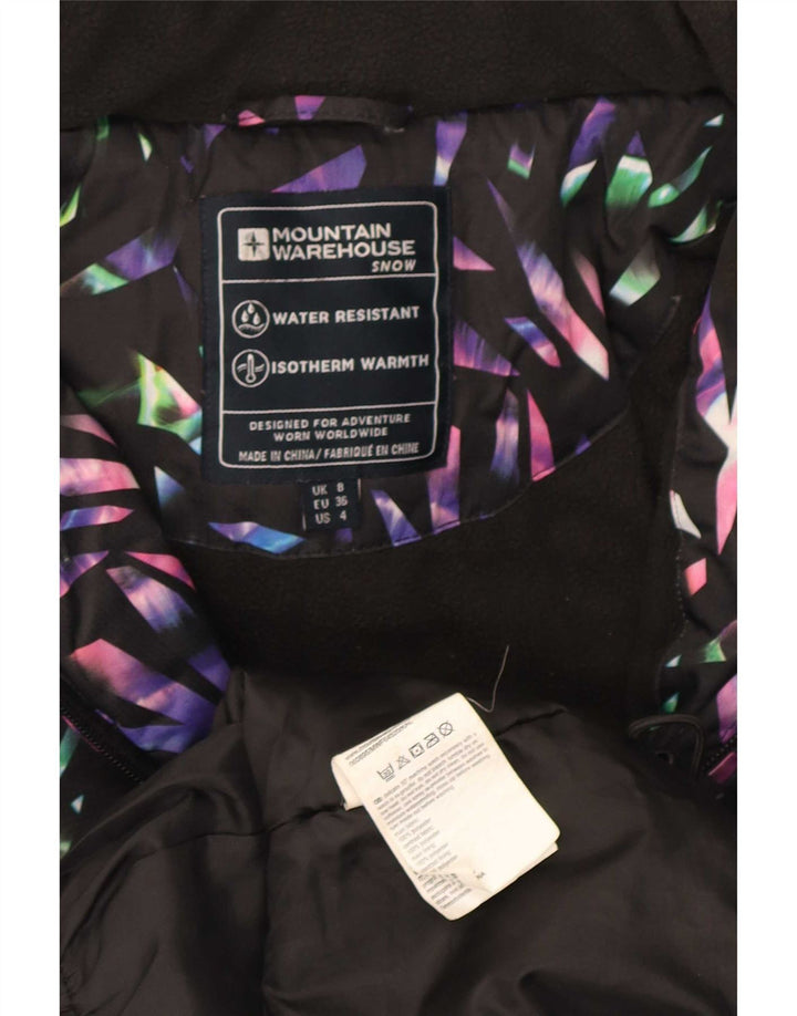 Chaqueta de esquí con capucha para mujer Mountain Warehouse UK 8 Small Black Geométrico