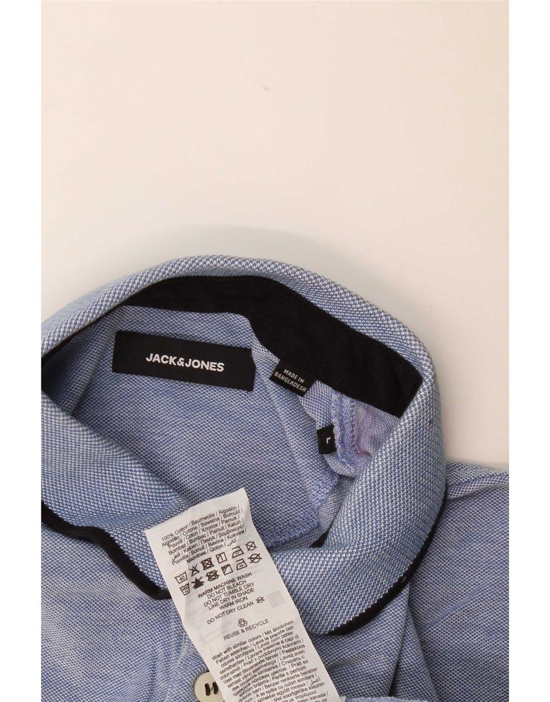 Jack & Jones Polo para hombre de algodón moteado azul grande