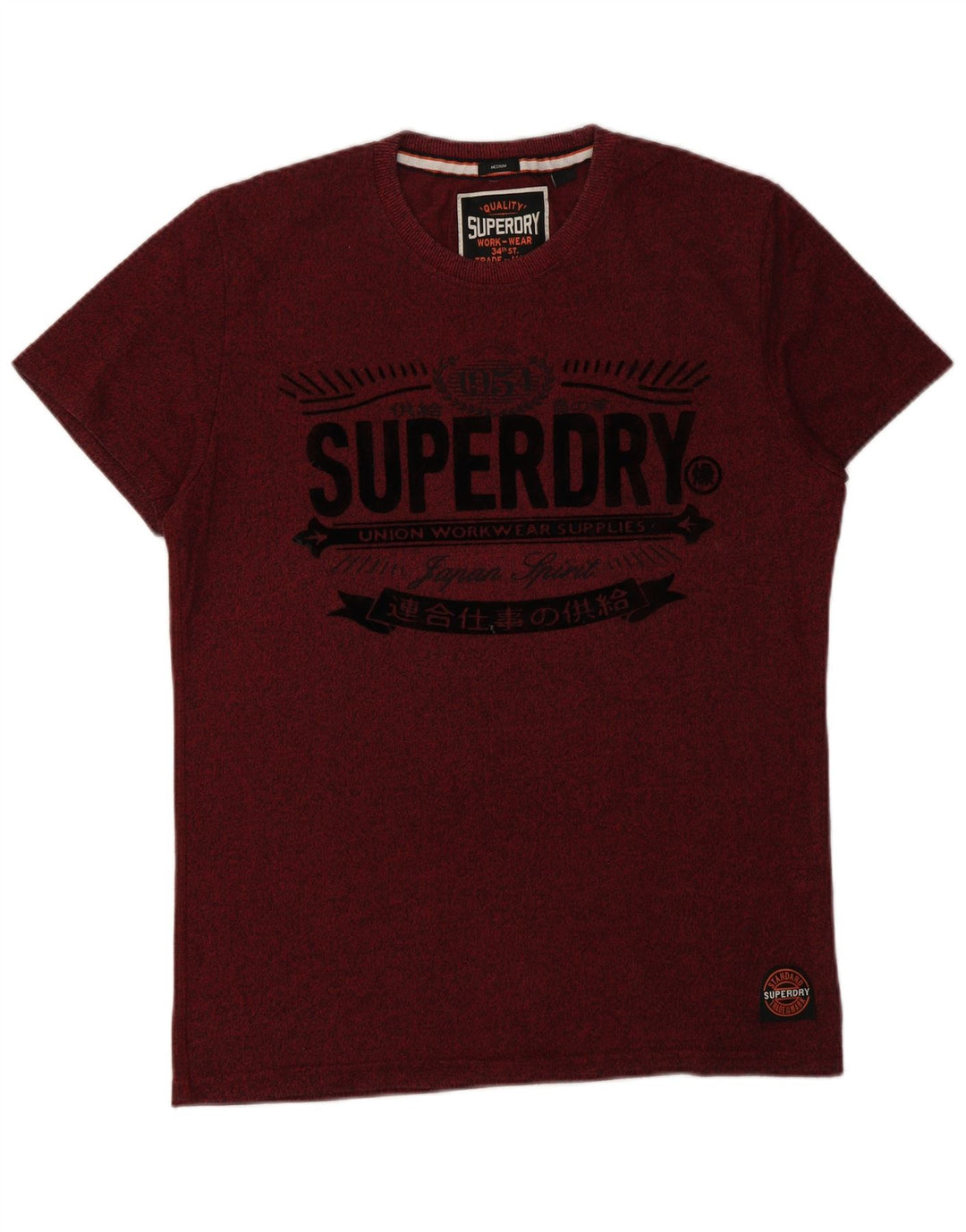 SUPERDRY Camiseta gráfica para hombre Top Medium Granate