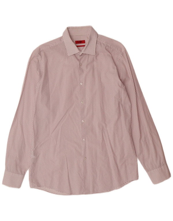 HUGO BOSS Camisa slim fit para hombre Talla 42 16 1/2 Grande Algodón con manchas blancas