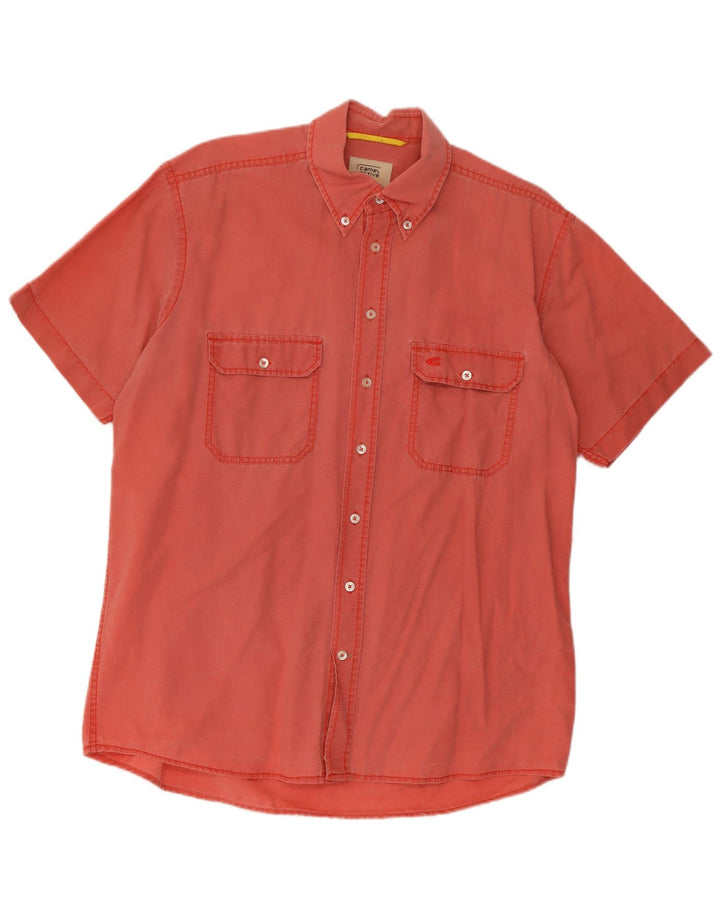 Camel Active - Camisa de manga corta para hombre, algodón rosa grande