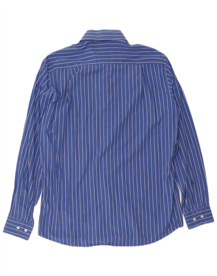 Roccobarocco Camisa para hombre Talla 40 15 3/4 Raya azul mediana
