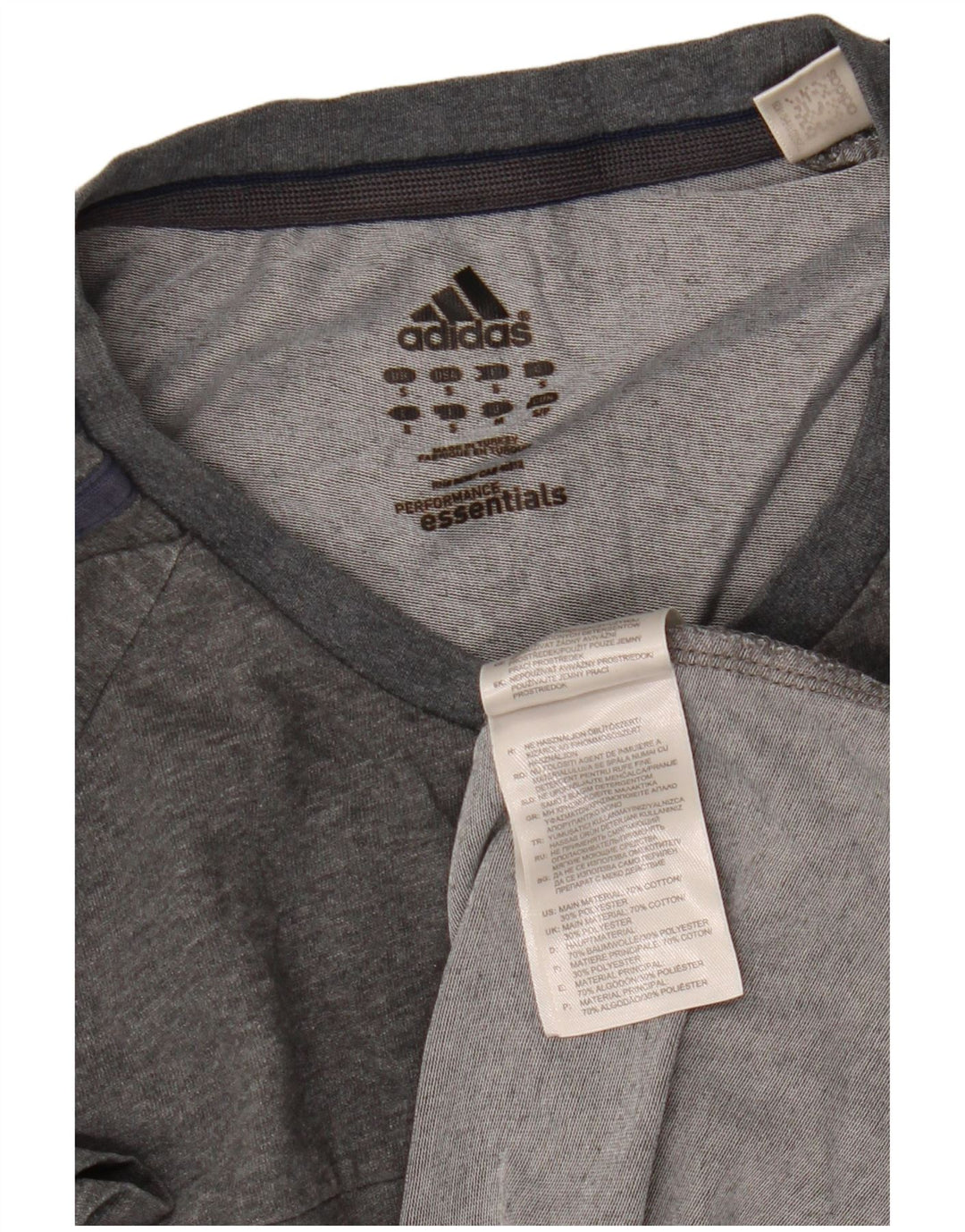 Adidas Mens Climalite Camiseta Top Pequeño Gris Moteado Algodón