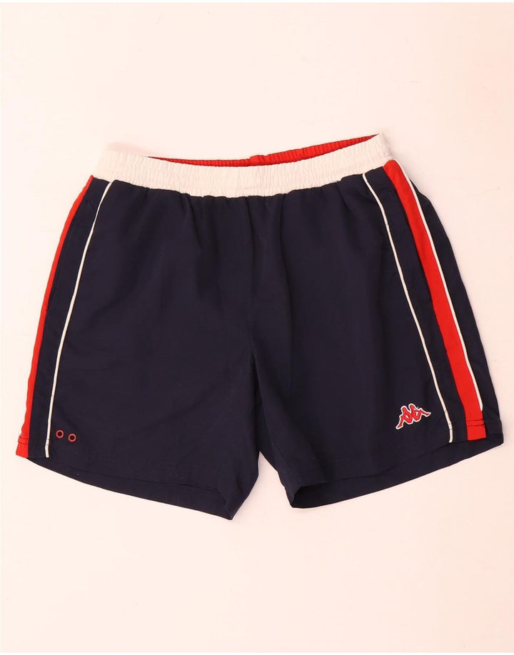 Kappa Hombre Shorts Deportivos Medio Azul Marino Colorblock Poliéster