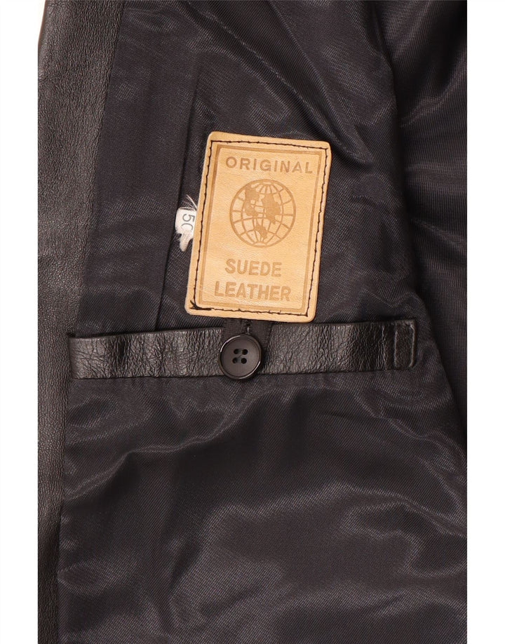 Vintage hombres 2 botones cuero Blazer chaqueta IT 50 cuero negro grande