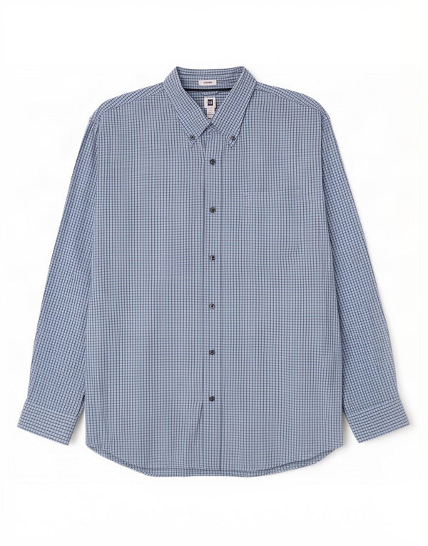 Camisa Gap de corte clásico para hombre, talla 2XL, algodón a cuadros azul