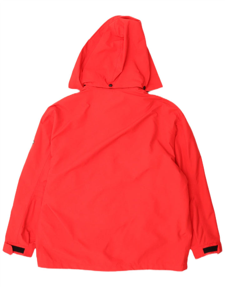 Bailo Chaqueta impermeable extragrande con capucha para mujer, talla 40, talla mediana, color rojo poliamida
