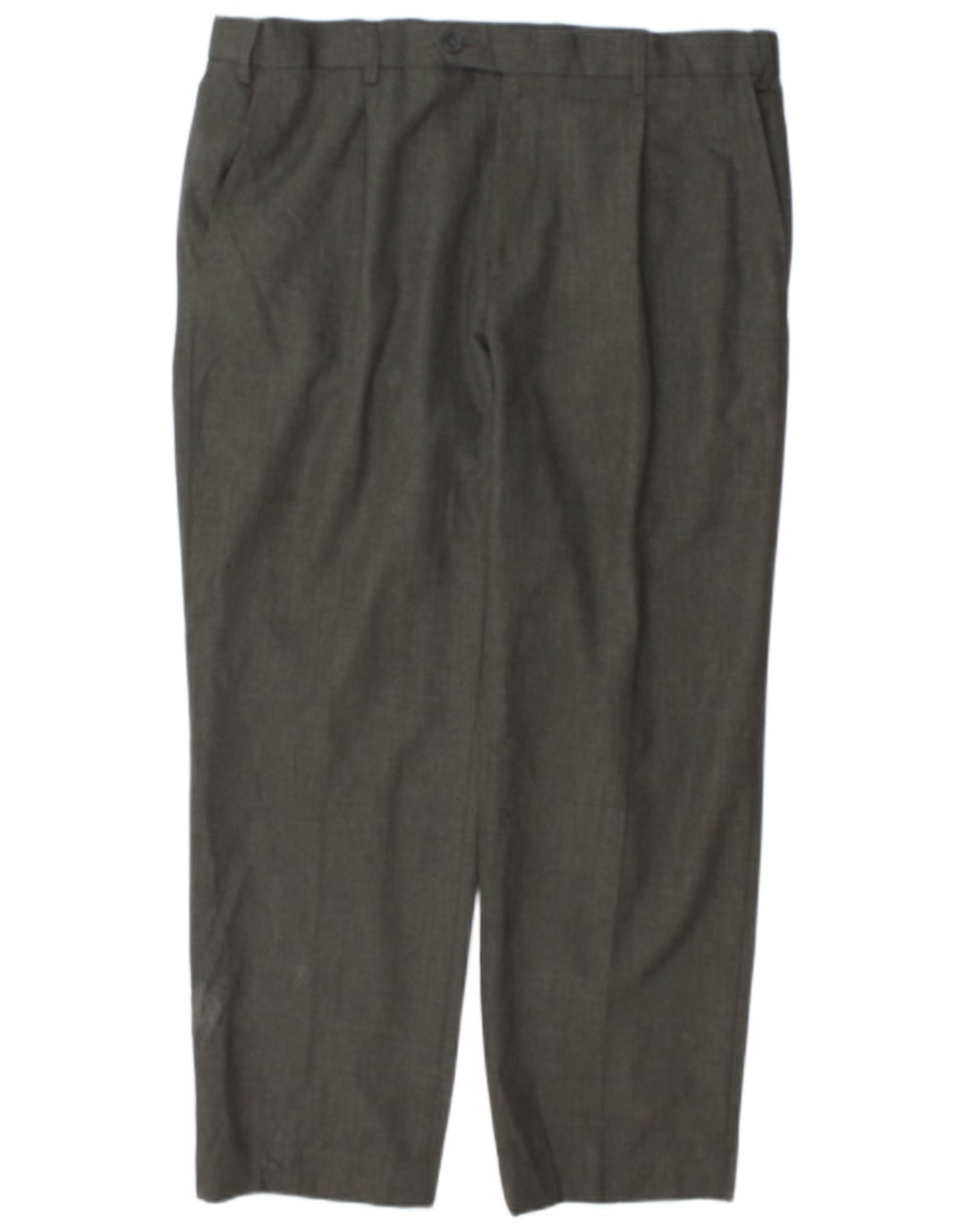 Marks & Spencer Pantalón de traje de corte regular para hombre W38 L29 Poliéster gris