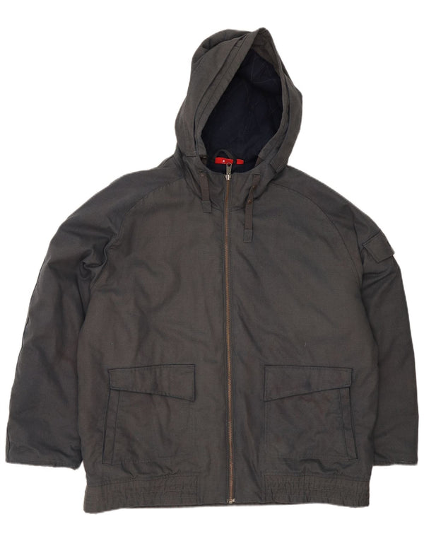 Puma Chaqueta cortavientos con capucha para hombre, Reino Unido 40, algodón gris grande